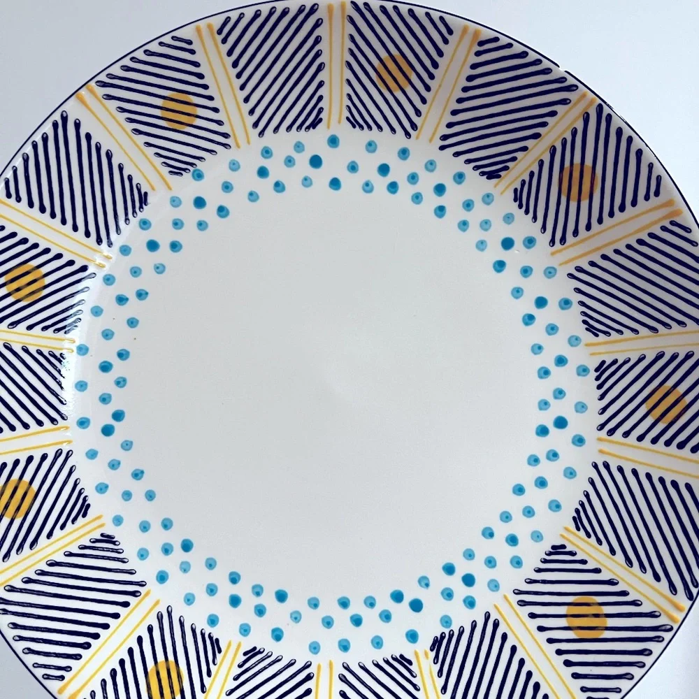 West Elm large colorful plates
